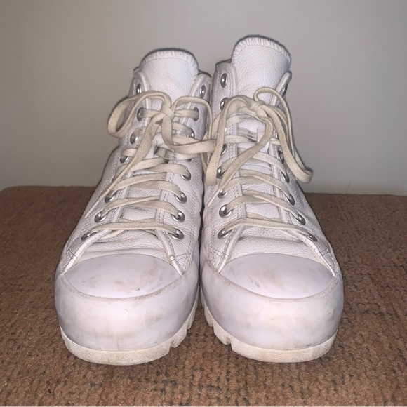 Converse White Leather Lug Platform Sneakers - Picture 6 of 12